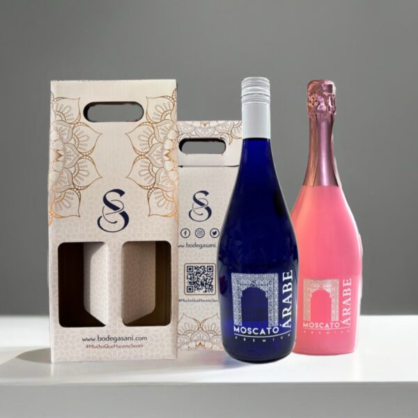 Estuche Moscato Arabe Rosado y Moscato Arabe Blanco.